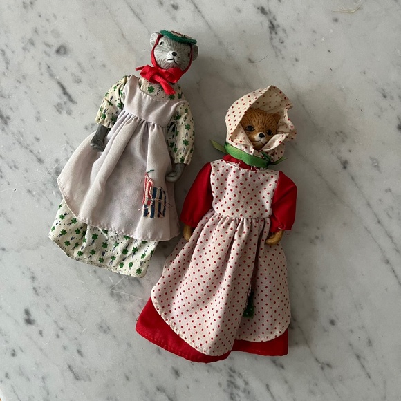 Vintage Ceramic Mouse and Bear Soft Body Figurines - Picture 1 of 4